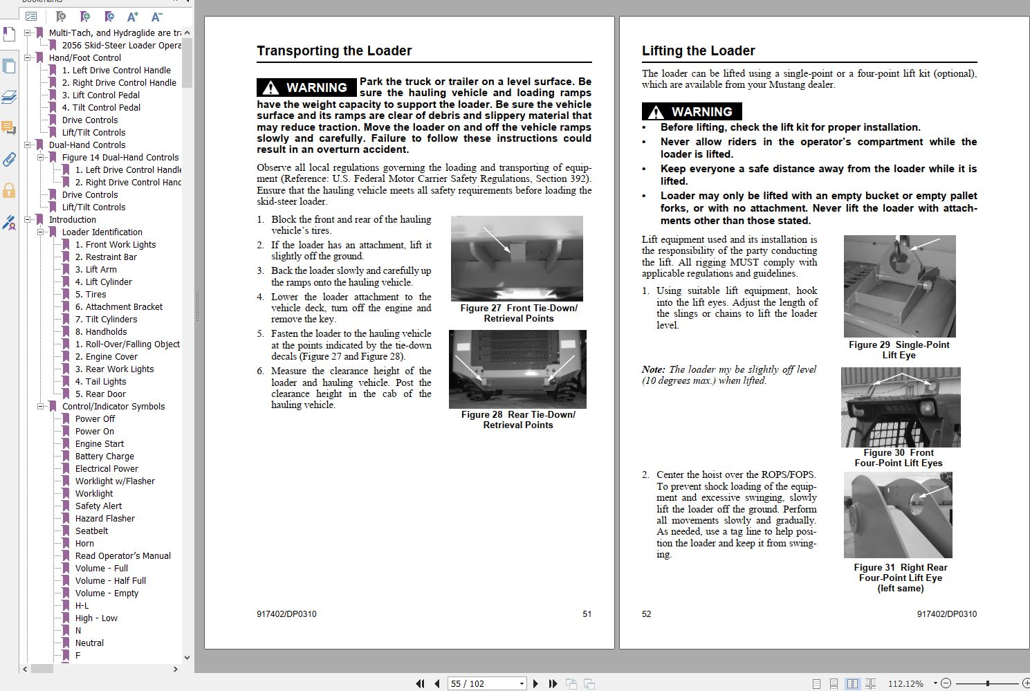 Mustang 2056 Skid Steer Loader Operator Manual 917402 PDF
