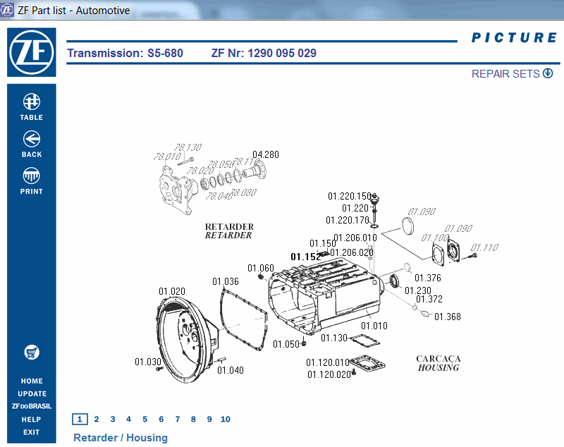 ZF Transmission Parts Catalog Program 08.2023