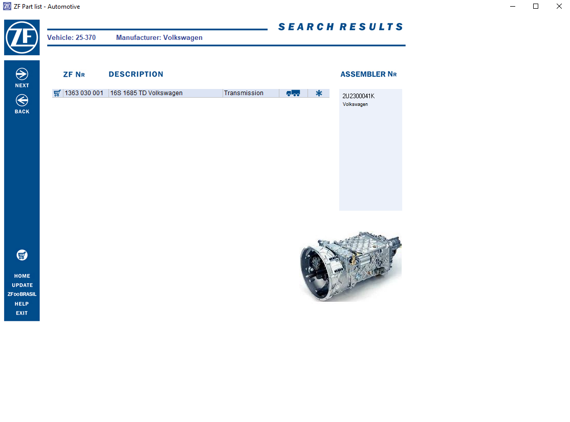 ZF Transmission Parts Catalog Program 08.2023
