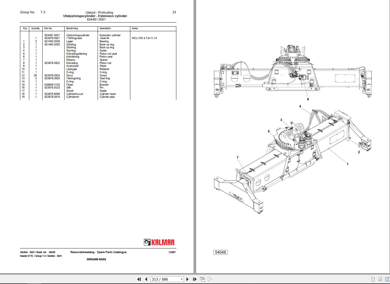 Kalmar DRG45065S5 Forklift Spare Parts Catalogue EN SV PDF