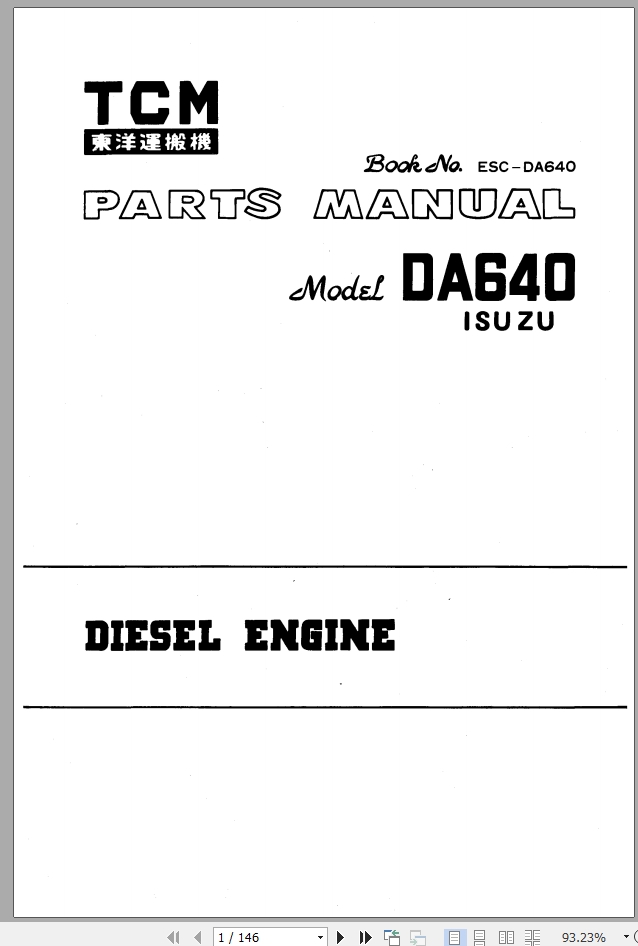 TCM DA640 Isuzu Engine Parts Manual ESCDA640 EN JP PDF