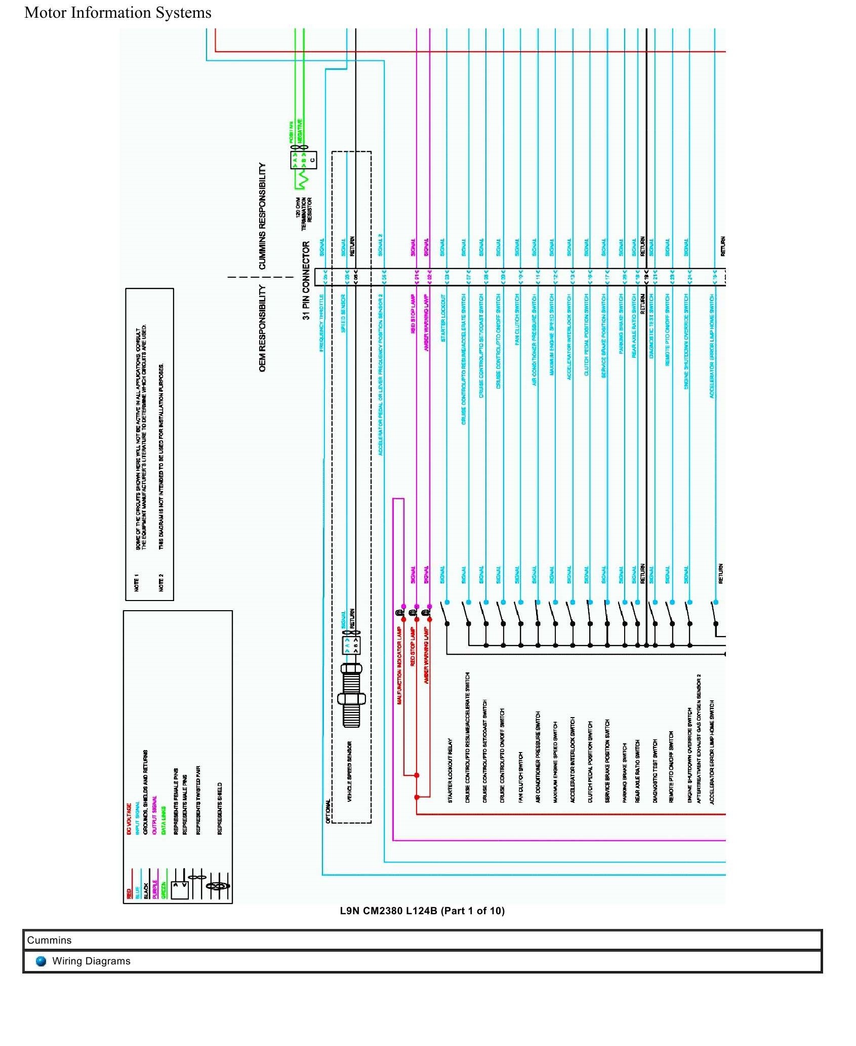 Cummins L9N CM2380 L124B Truck Wiring Diagram PDF