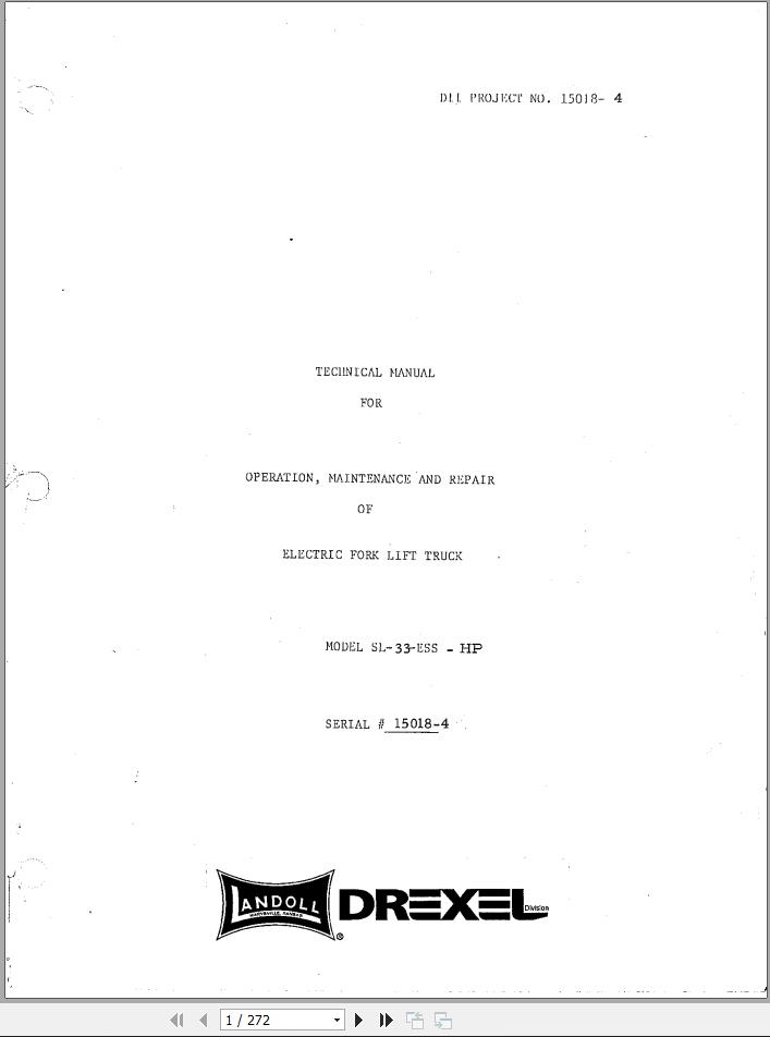 Landoll Drexel SL33 Series Service Parts Operation Technical Manual PDF