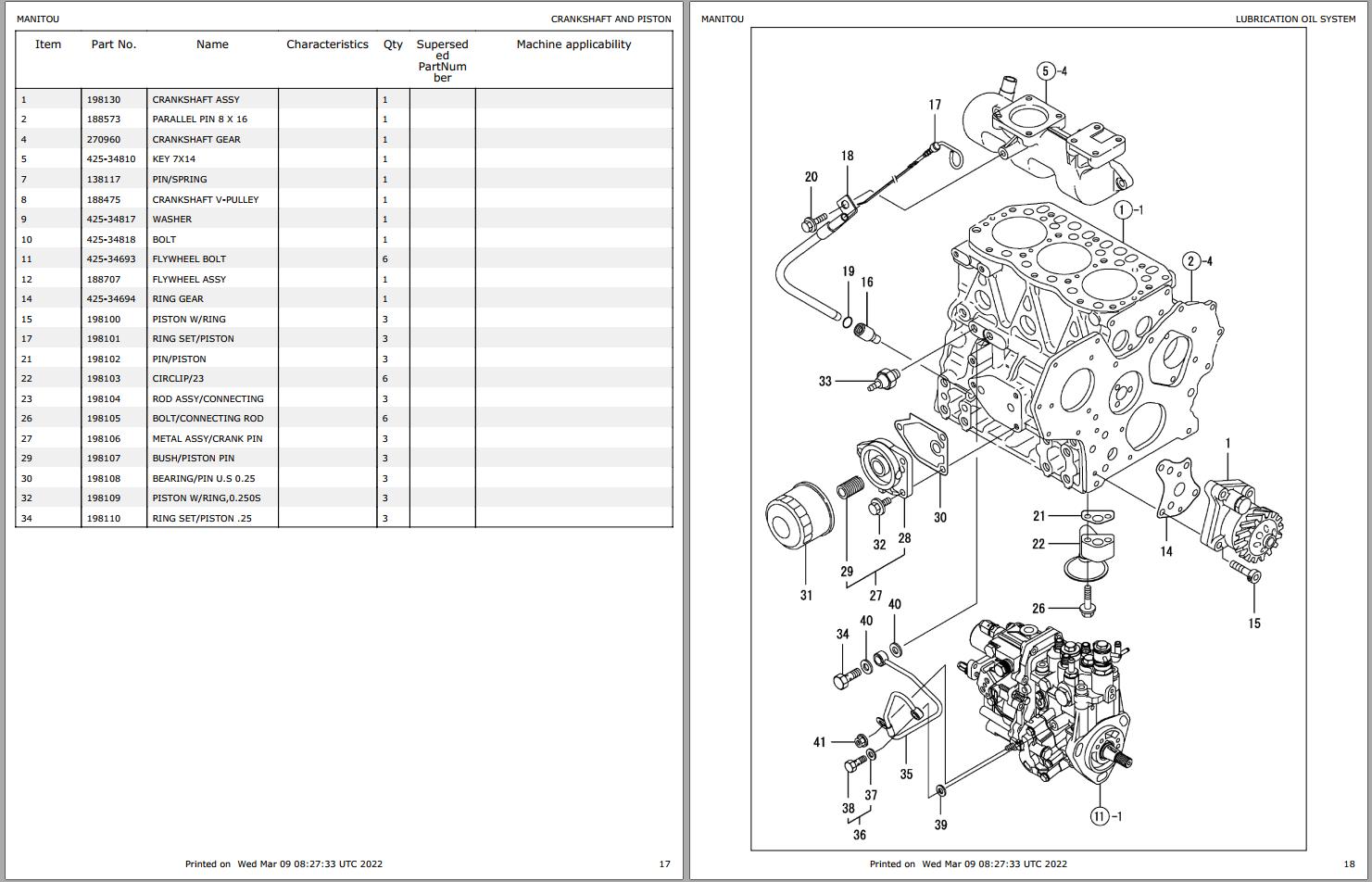 Yanmar 3TNV82ABPMS Engine Parts Catalog 917382 PDF