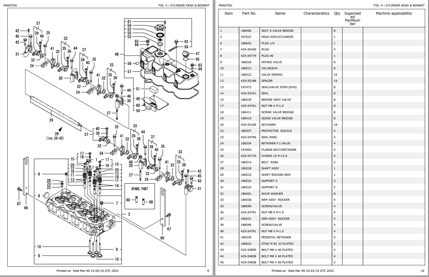 Yanmar 4TNV98ZNMS3R iT4 Engine Spare Parts Catalog 50940311B PDF