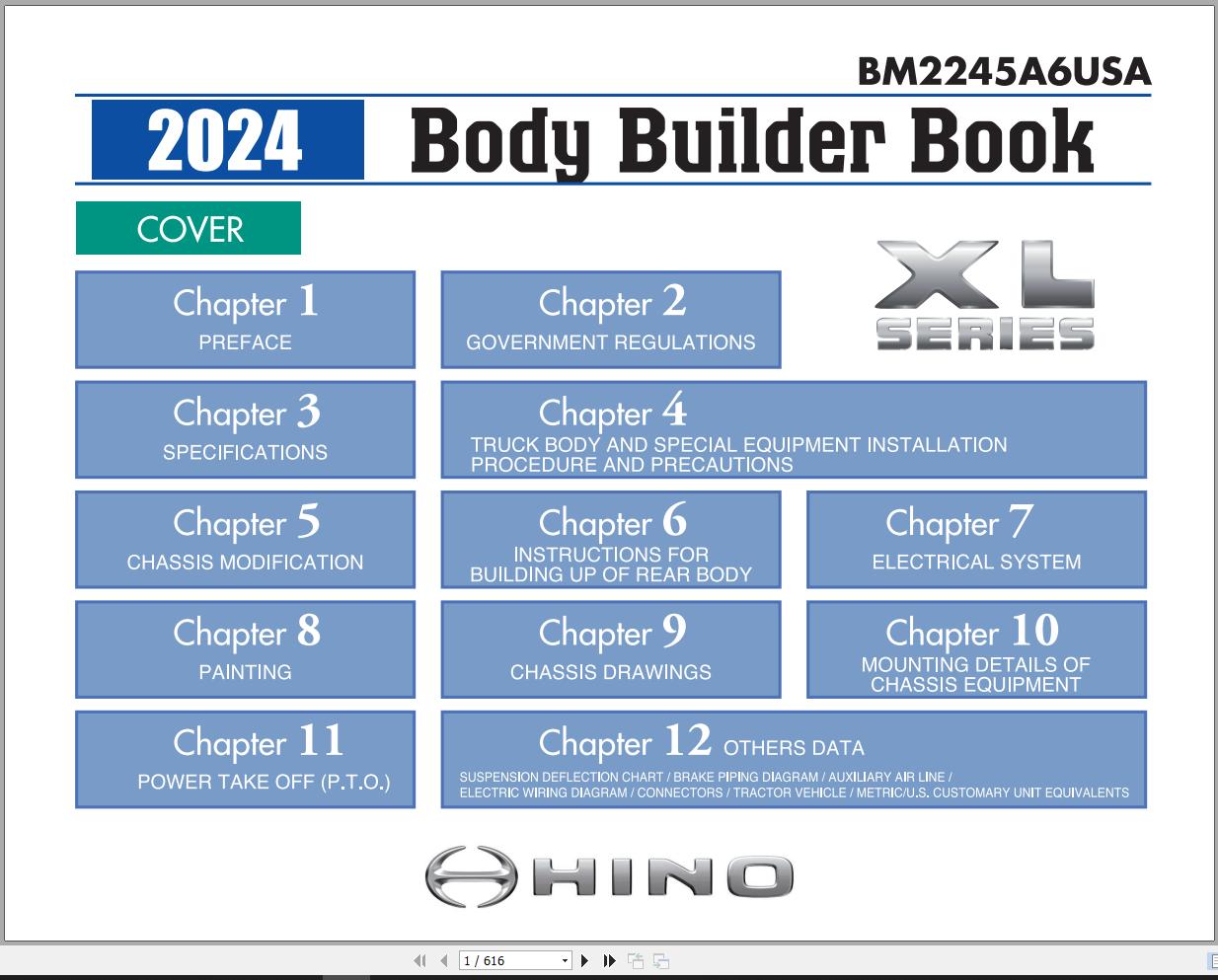 2024 Hino Truck Body Builder Book Chassis Guide USA PDF