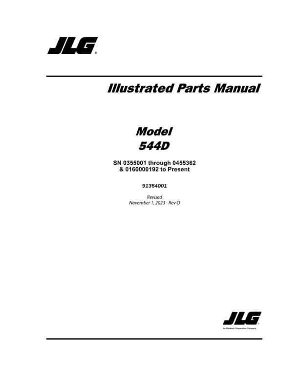 JLG 544D Parts Catalog 91364001 2023 PDF
