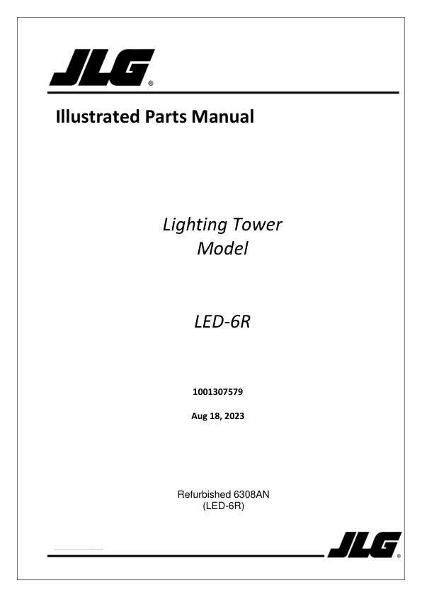 JLG LED6R Parts Manual 1001307579 2023 PDF