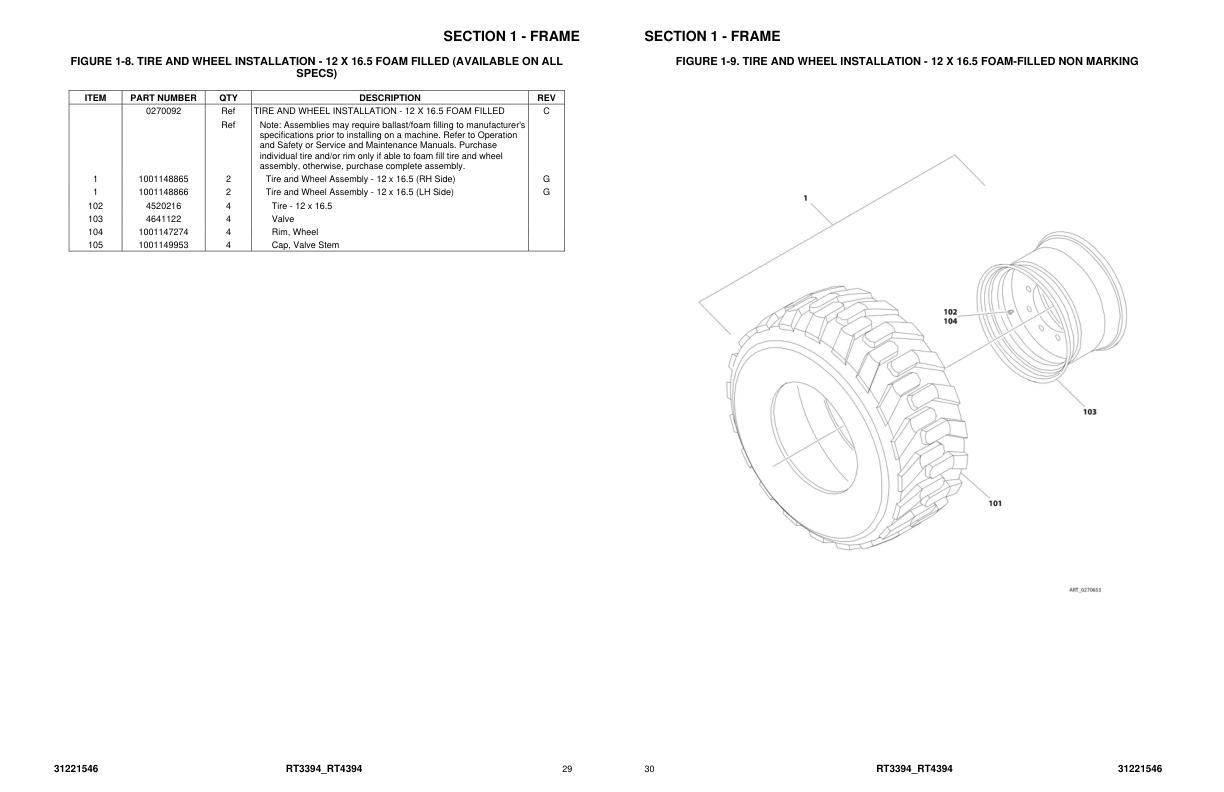 JLG RT3394 RT4394 Parts Catalog 31221546 2023 PVC 2304 PDF