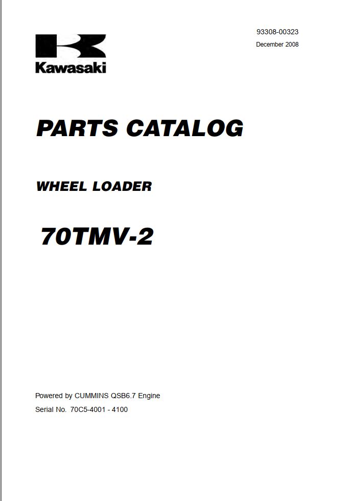Kawasaki 70ZV2 70TMV2 Operation Maintenance Shop Parts Manuals PDF