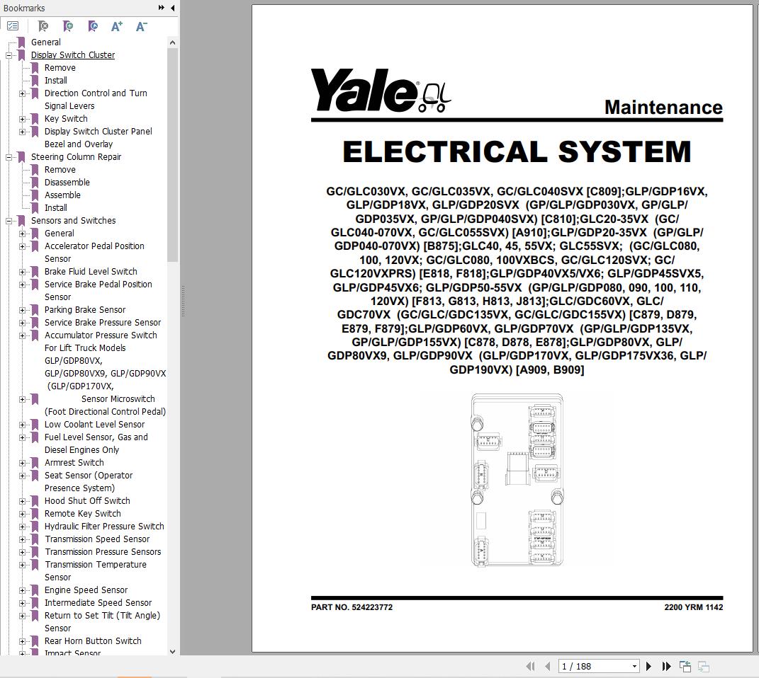 Yale F818 (GC_GLC080-120 VX to GC_GLC120VXPRS) Service Manual PDF