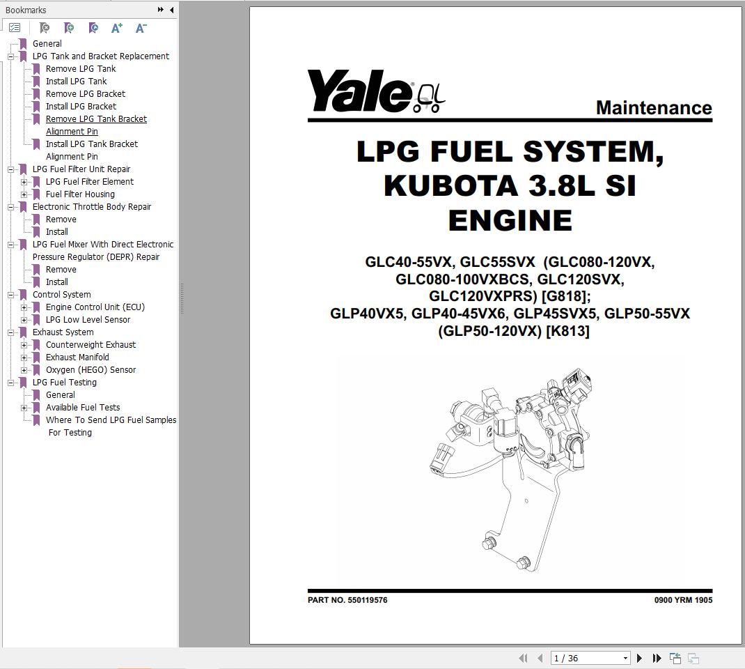 Yale G818 (GLC080-120 VX to GLC120VXPRS) Service Manual PDF