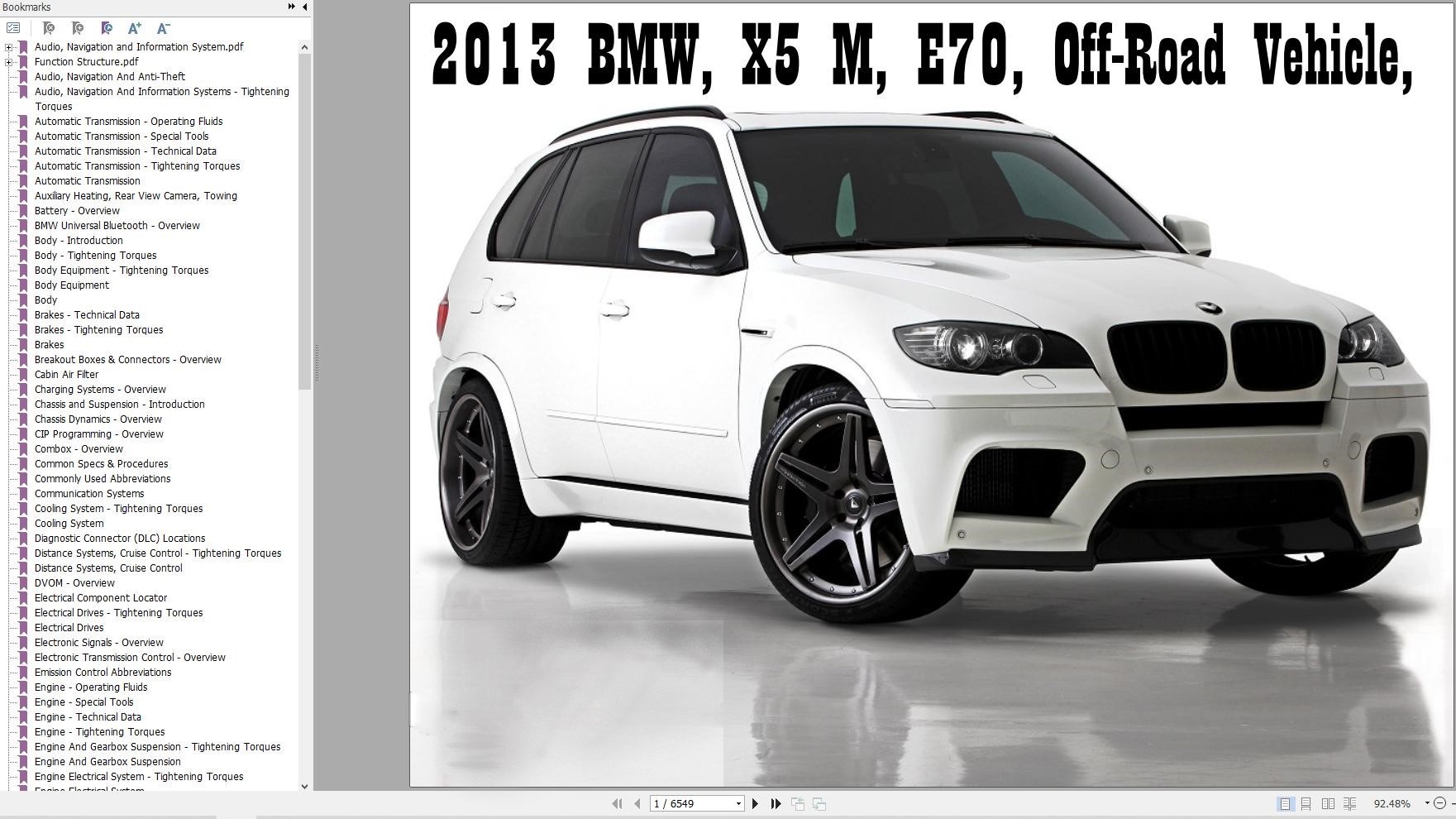 2013 BMW E70 X5M Wiring Diagrams & Service Repair Manual PDF