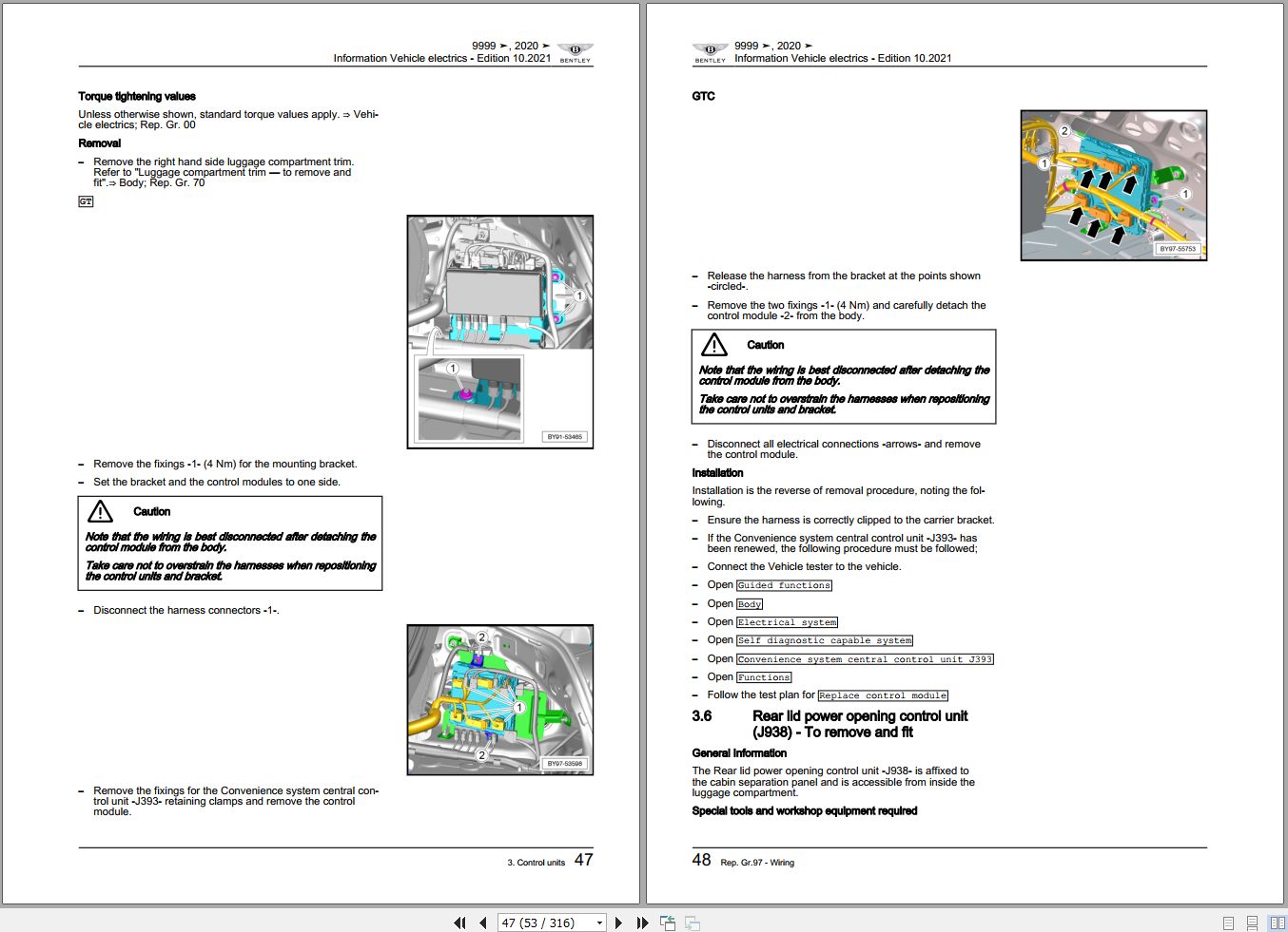 2019-2022 Bentley Continental GT V8 Wiring Diagrams and Workshop Manual PDF