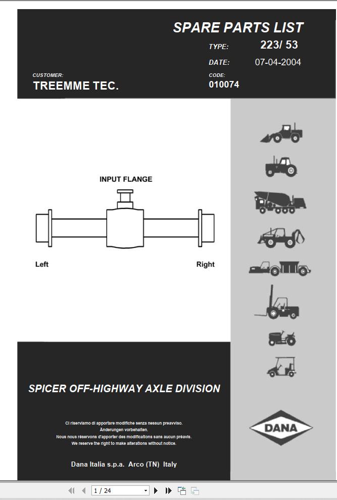 Spicer Dana 60 Axle Service Manuals - Front & Rear Carrier Type - Comb Bound, 52 Pages