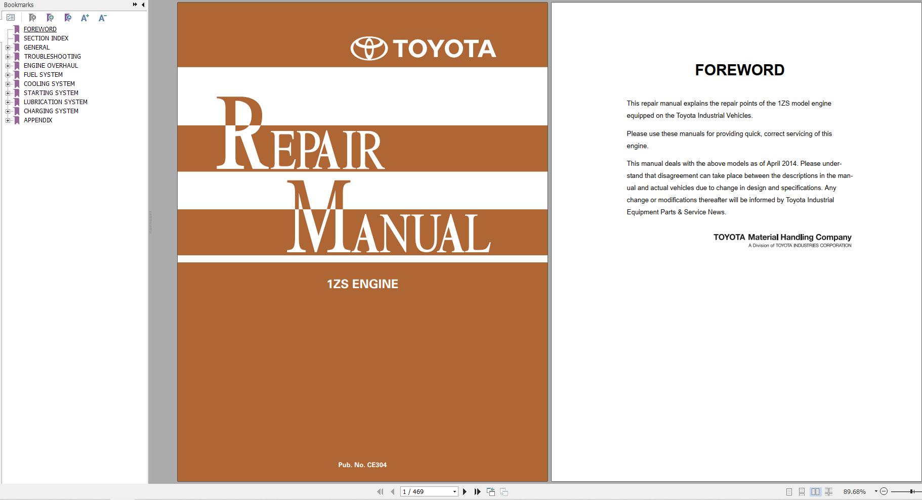Toyota 1ZS Engine Repair Manual PDF