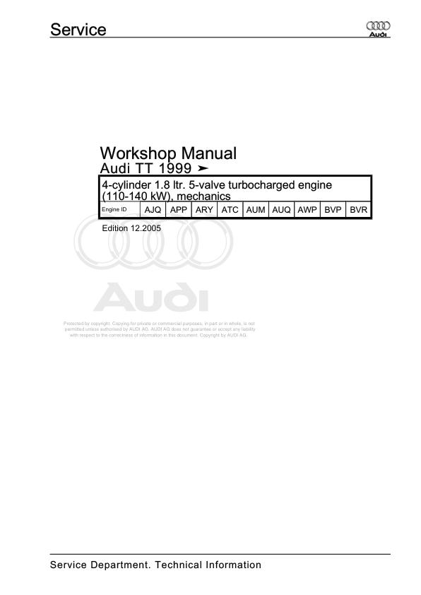 19992006 Audi TT TT Coupe TT Roadster Manual PDF
