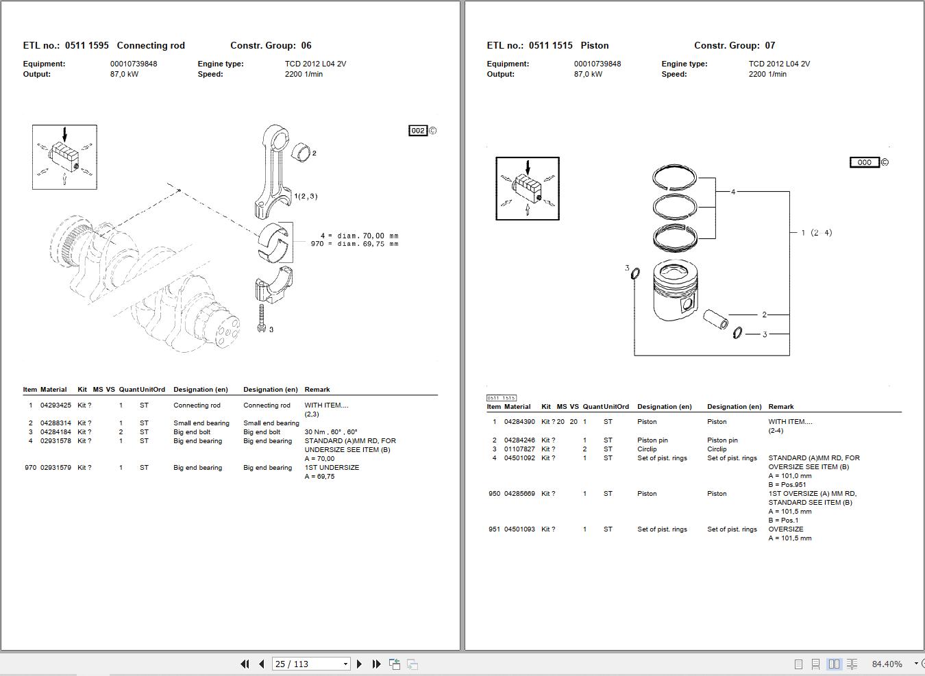 Deutz TCD 2012 L04 2V Engine Parts Catalog PDF