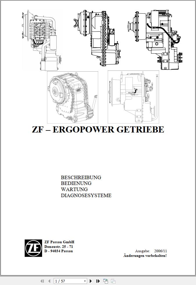 ZF ERGOPOWER Transmission Maintenance and Repair Manual DE PDF