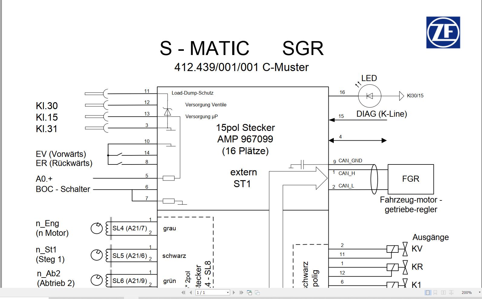 ZF SMATIC Series Transmission Diagram Operating Instruction EN DE PDF