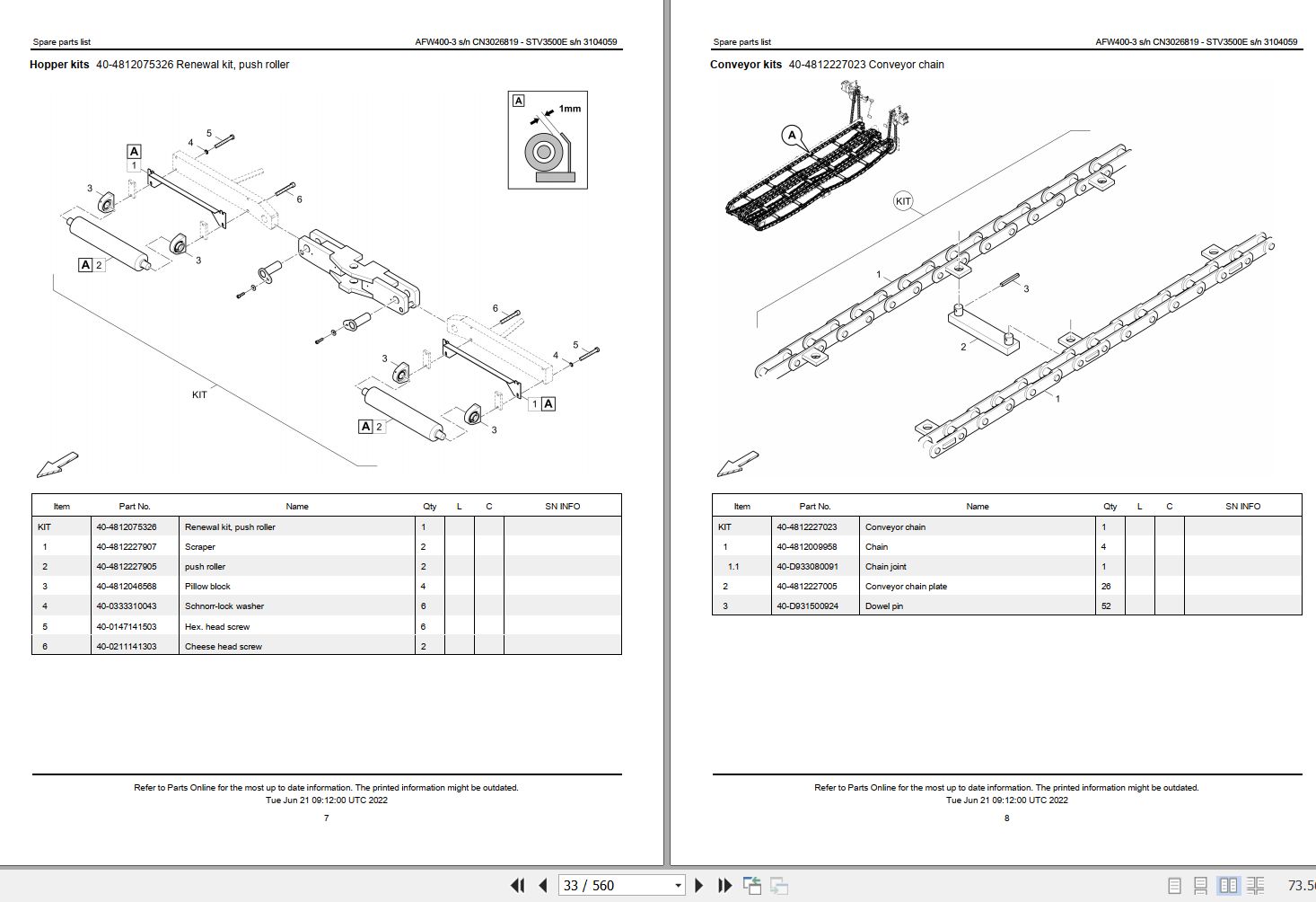Ammann AFW 4003 Parts Catalog 10002016CN3026819 2022 PDF