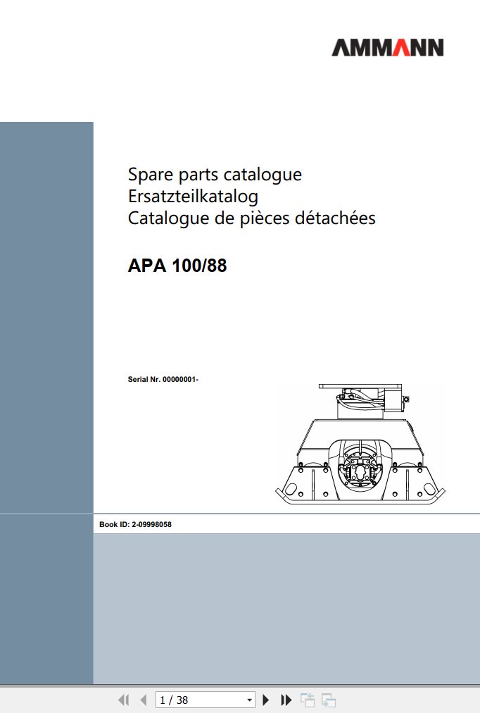 Ammann APA 100_88 Parts Catalog 209998058 10.2016 ML PDF