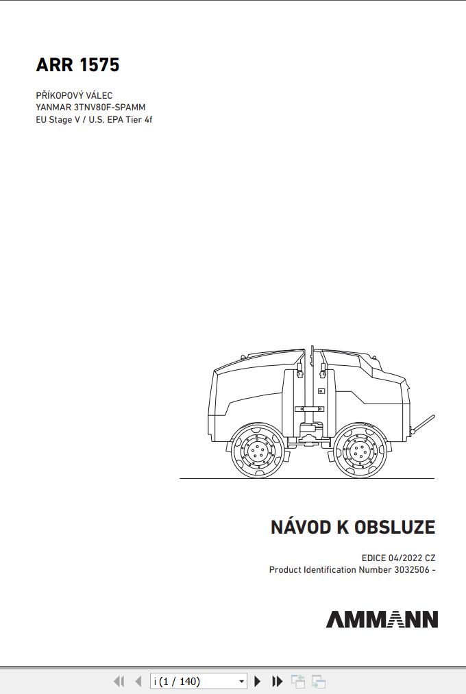 Ammann ARR 1575 Diagram And Operation Manual 4P06000CZ 04.2022 PDF