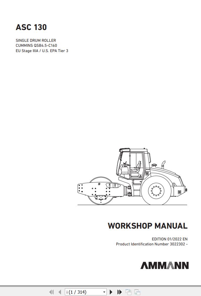 Ammann ASC130 QSB4.5C160 Tier 3 Diagram and Manual 01.2022 PDF
