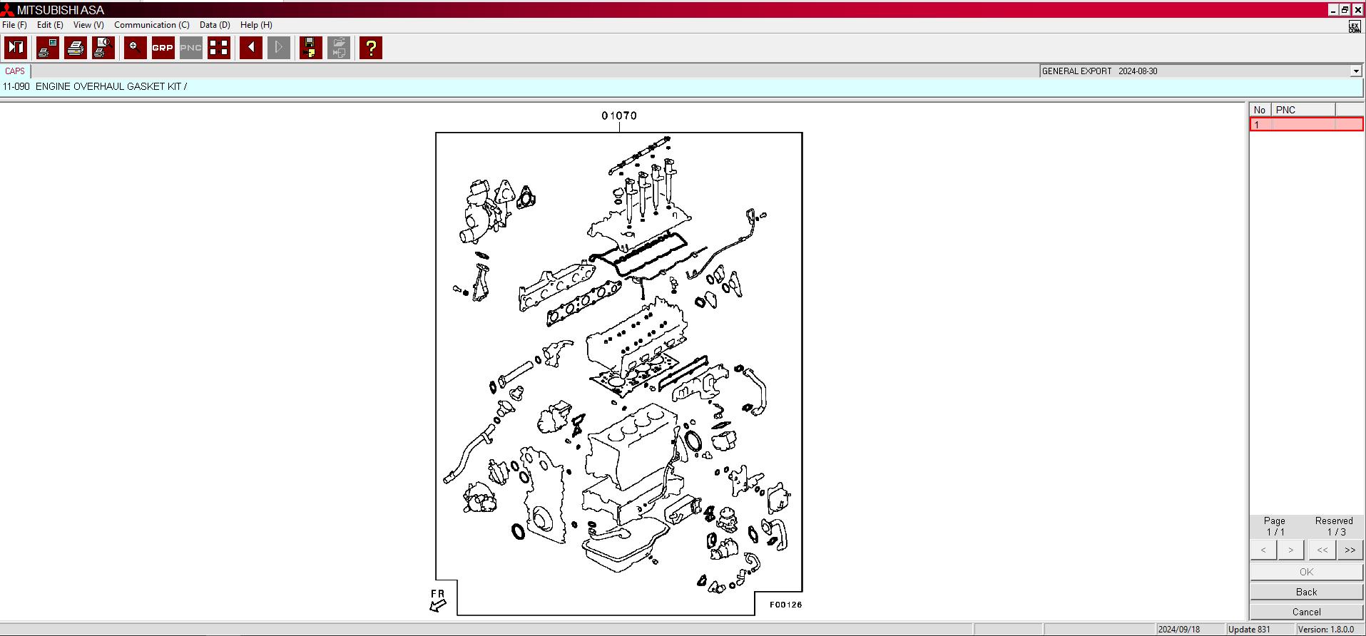 EPC Mitsubishi MMC ASA M80 Parts Catalog 08.2024