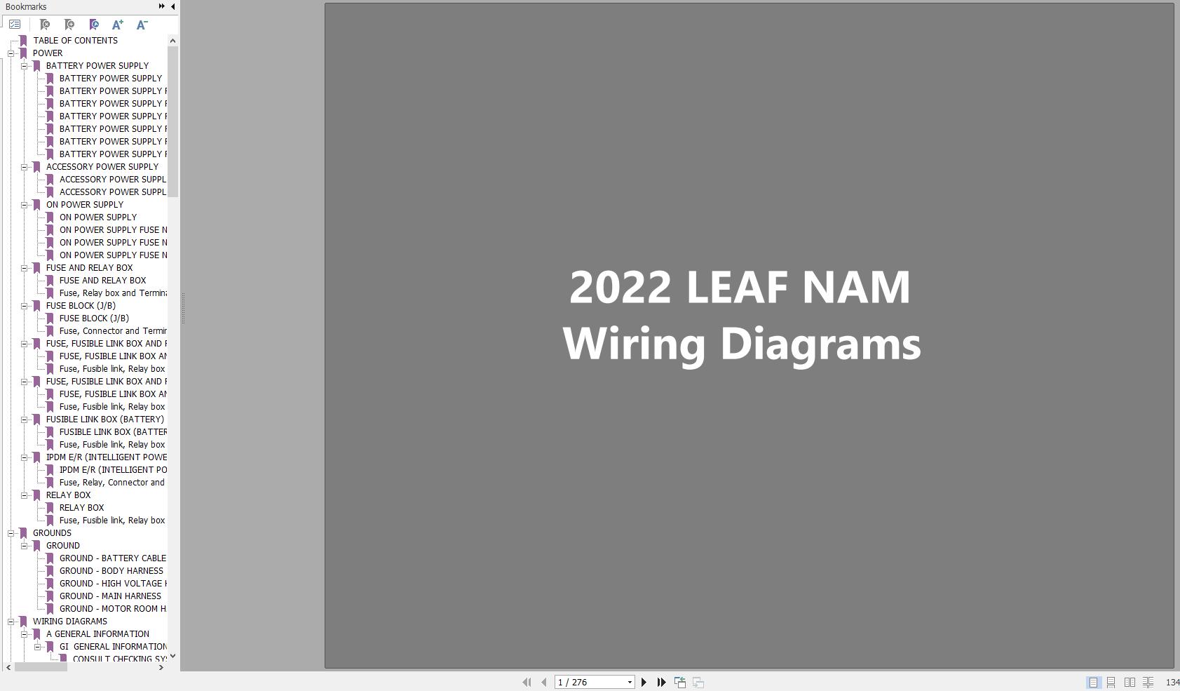 Nissan LEAF 2022 Electrical Diagram