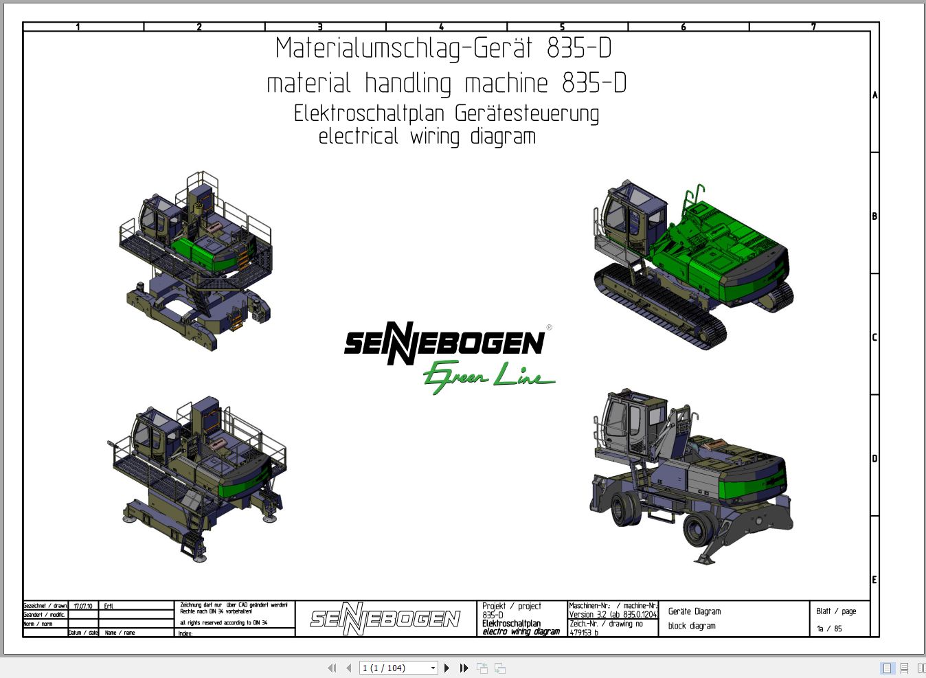 Sennebogen 860 860.0.1002 Material Handler Electric and Hydraulic