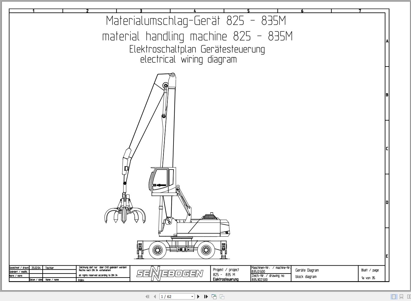 Sennebogen 835 835.0.500 Material Handler Electric and Hydraulic