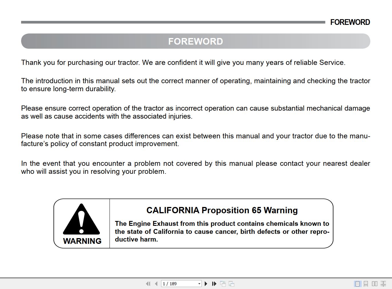 TYM T494 Series Tractor Operators and Parts Manual PDF