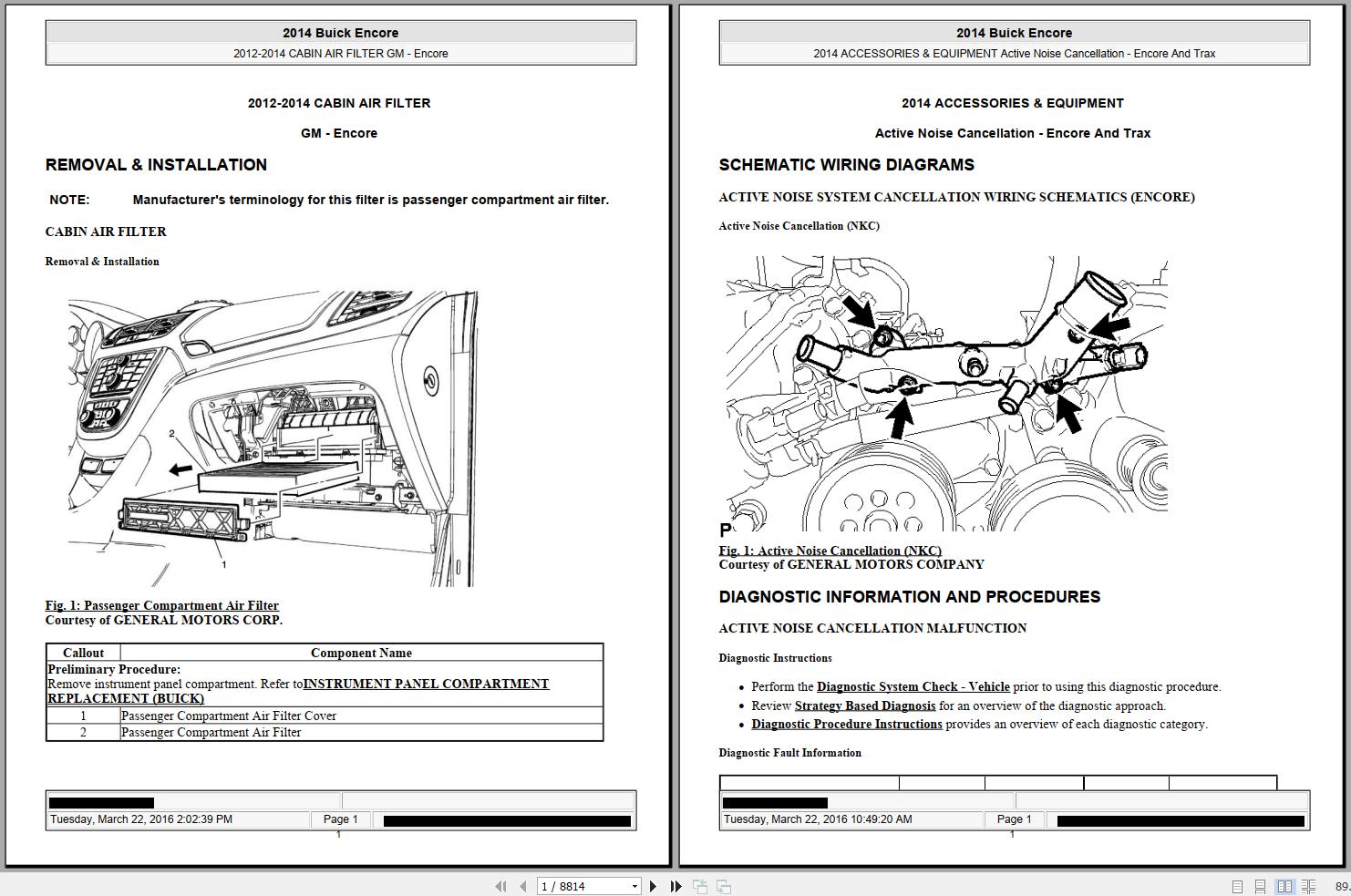 Buick Encore 2014-2016 Electric Diagram and Repair Service Manual PDF