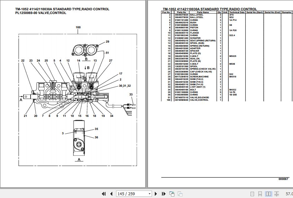 Tadano TM1052 Cargo Crane Parts Manual PDF