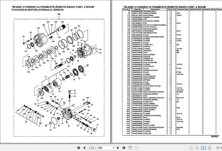 Tadano TMZ600 Cargo Crane Parts Manual PDF