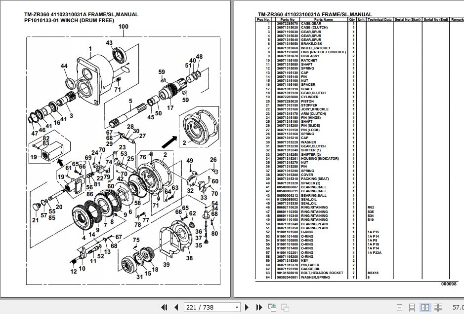 Tadano TMZR360 Cargo Crane Parts Manual PDF