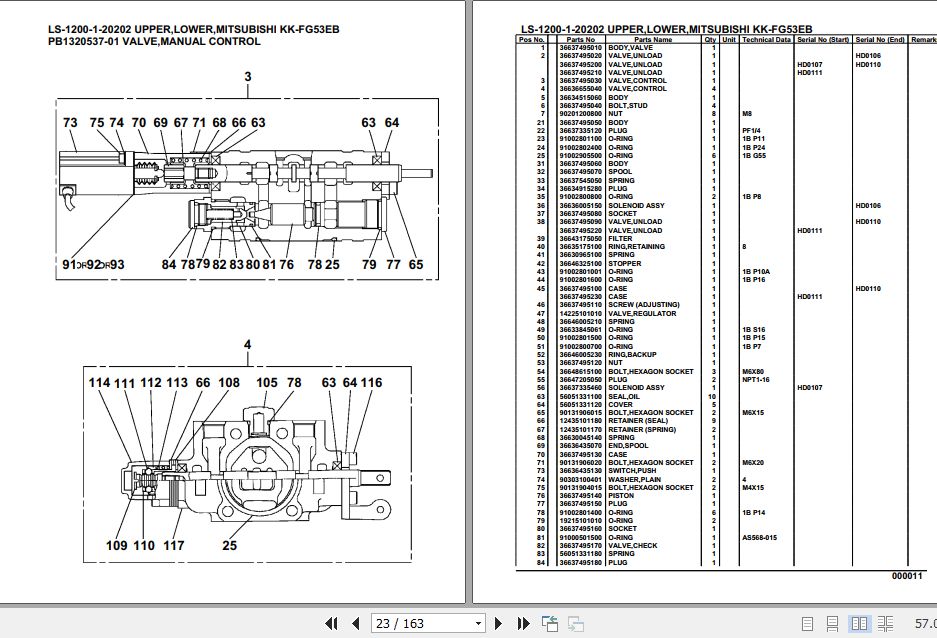 Tadano LS12001 20202 Mitsubishi KKFG53EB Upper Lower Parts Manual PDF