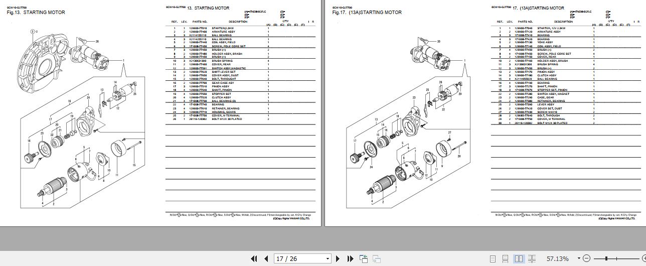 Yanmar 4TNE98BQFLC Engine Part Catalog 2011 PDF
