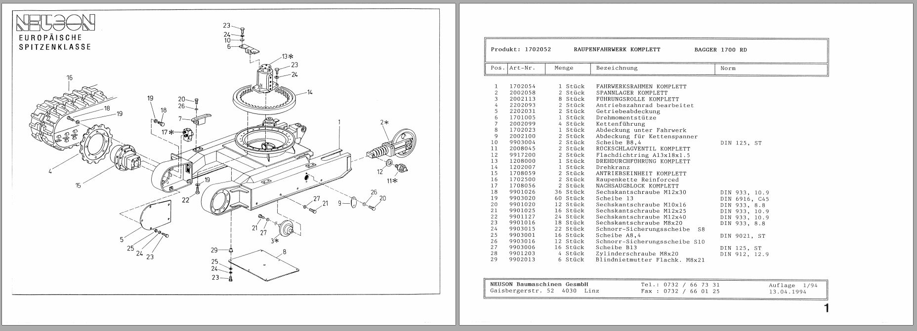 Wacker Neuson 1700 1901 2201 RD Excavator Parts Catalog 1000015269 PDF