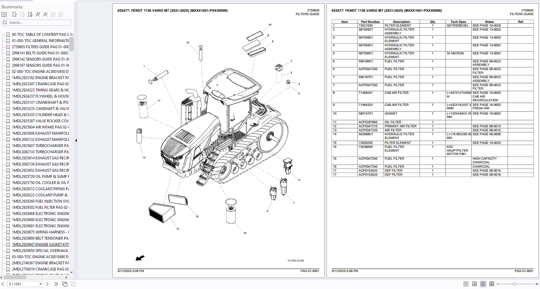 FENDT 1156 VARIO MT (20212025) (MXXX1001PXXX9999) Part Catalog PDF