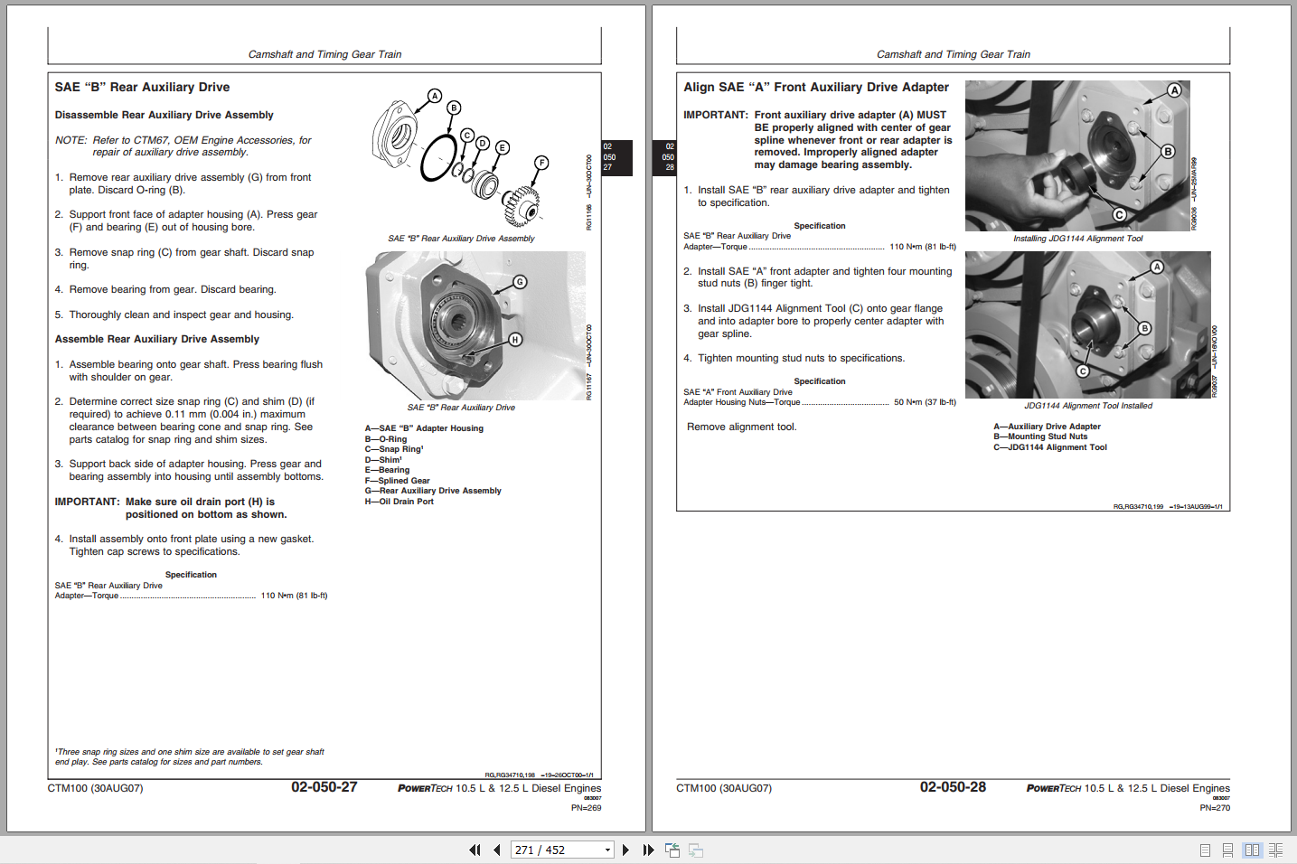 John Deere Powertech 10.5L 12.5L Diesel Engine Technical Manual CTM100 PDF