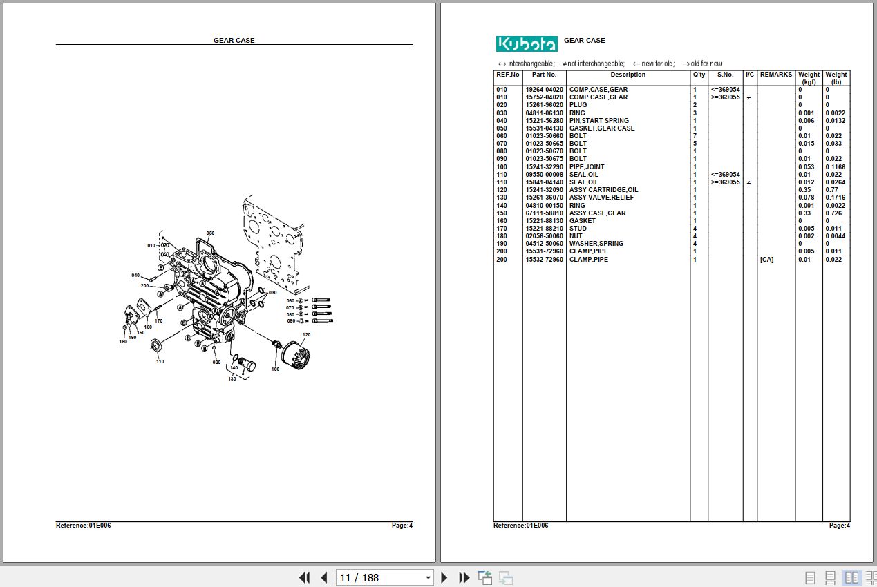 Kubota B7200E Tractor Parts Manual PDF
