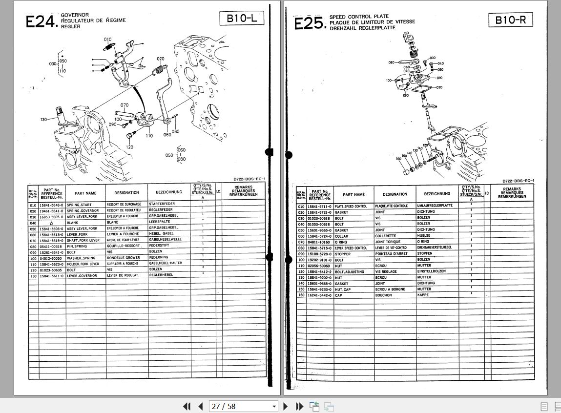 Kubota D722BBSEC1 Engine Parts Catalog 1687311000 PDF