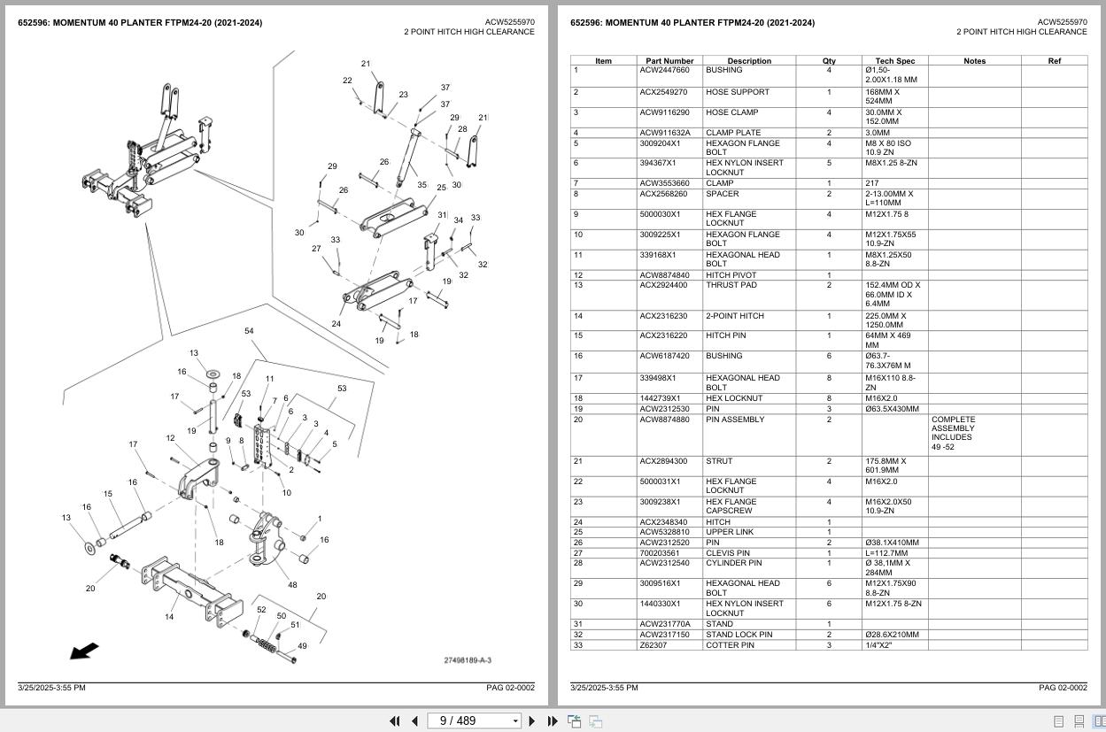 Fendt FTPM2420 Momentum 40 Planter (20212024) Parts Catalog PDF