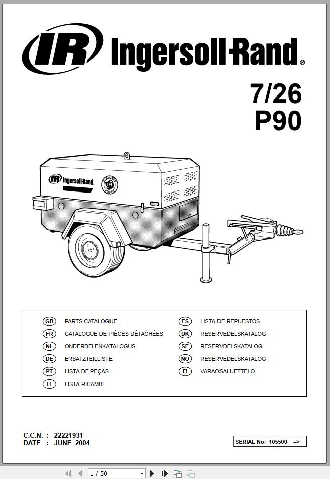 IngersollRand Compressor Collection 111MB Parts Catalog PDF