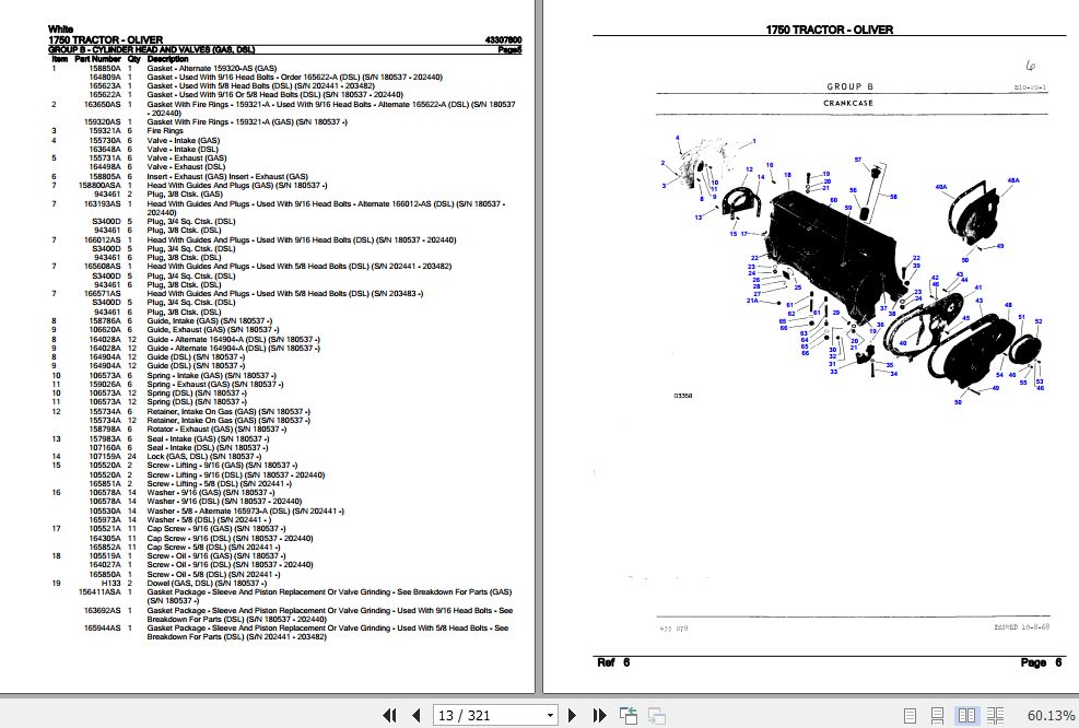 White 1750 Tractor Parts Manual 43307800 PDF