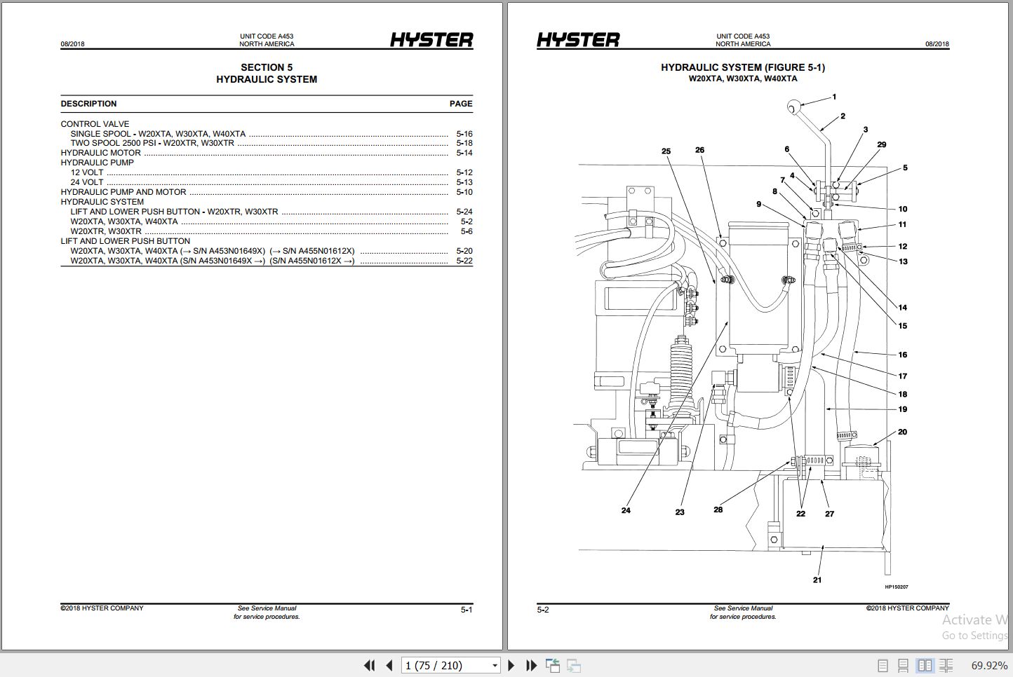 Hyster WALKIE HIGH LIFT STRADDLE W20XTA to W30XTR A455 Forklift Parts
