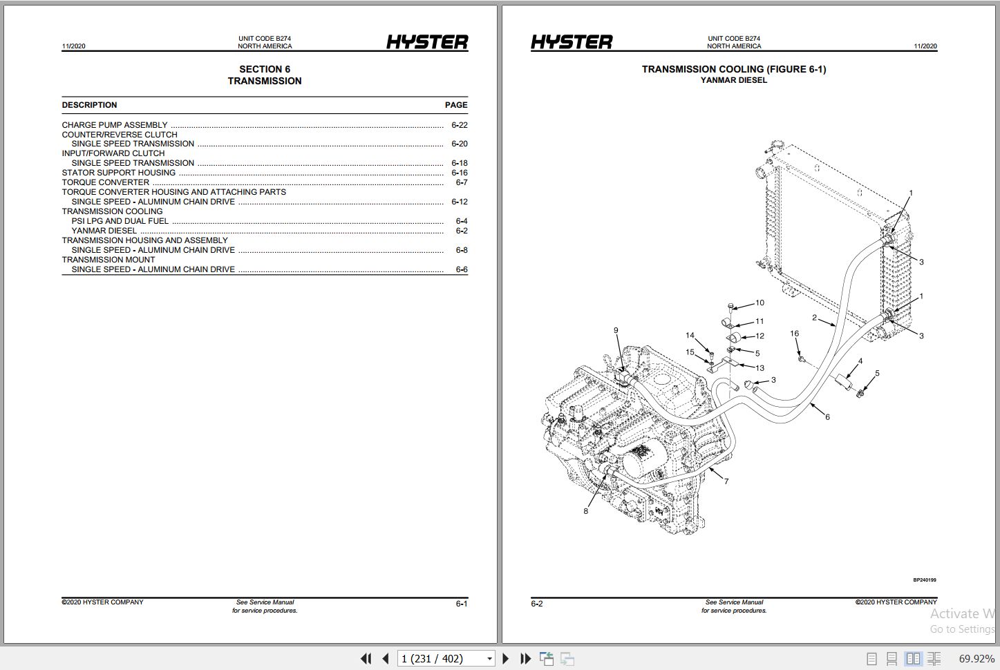 Hyster H50CT B274 Forklift Parts Catalog 4120805 2020 PDF