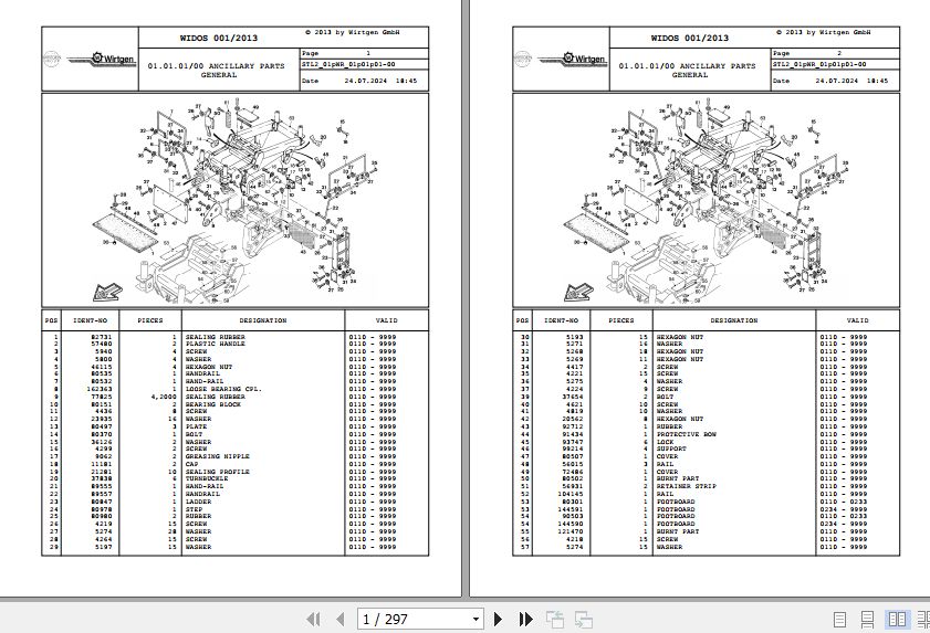 Wirtgen WR 2500 WR 2500 K 01.WR 114078 Soil Stabilizer Parts Catalog PDF